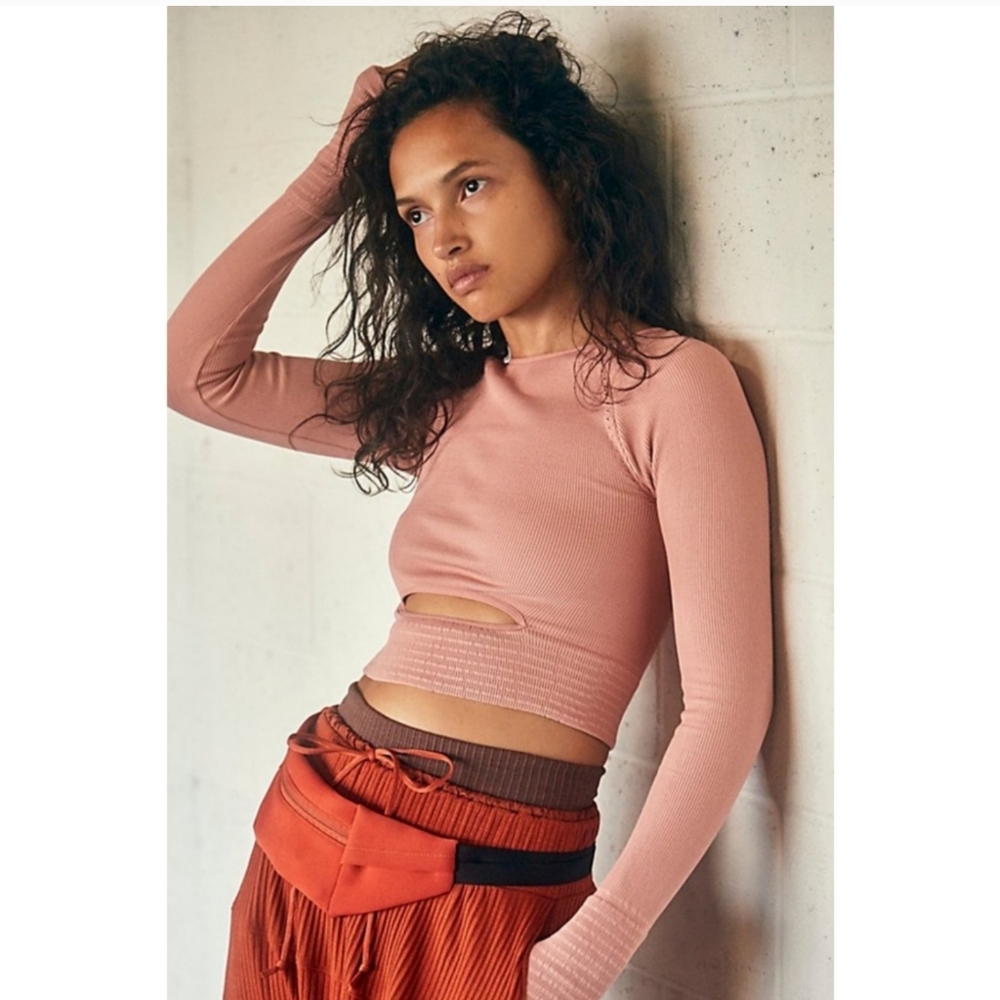 FREE PEOPLE Cut It Out Long-sleeve Top - XL